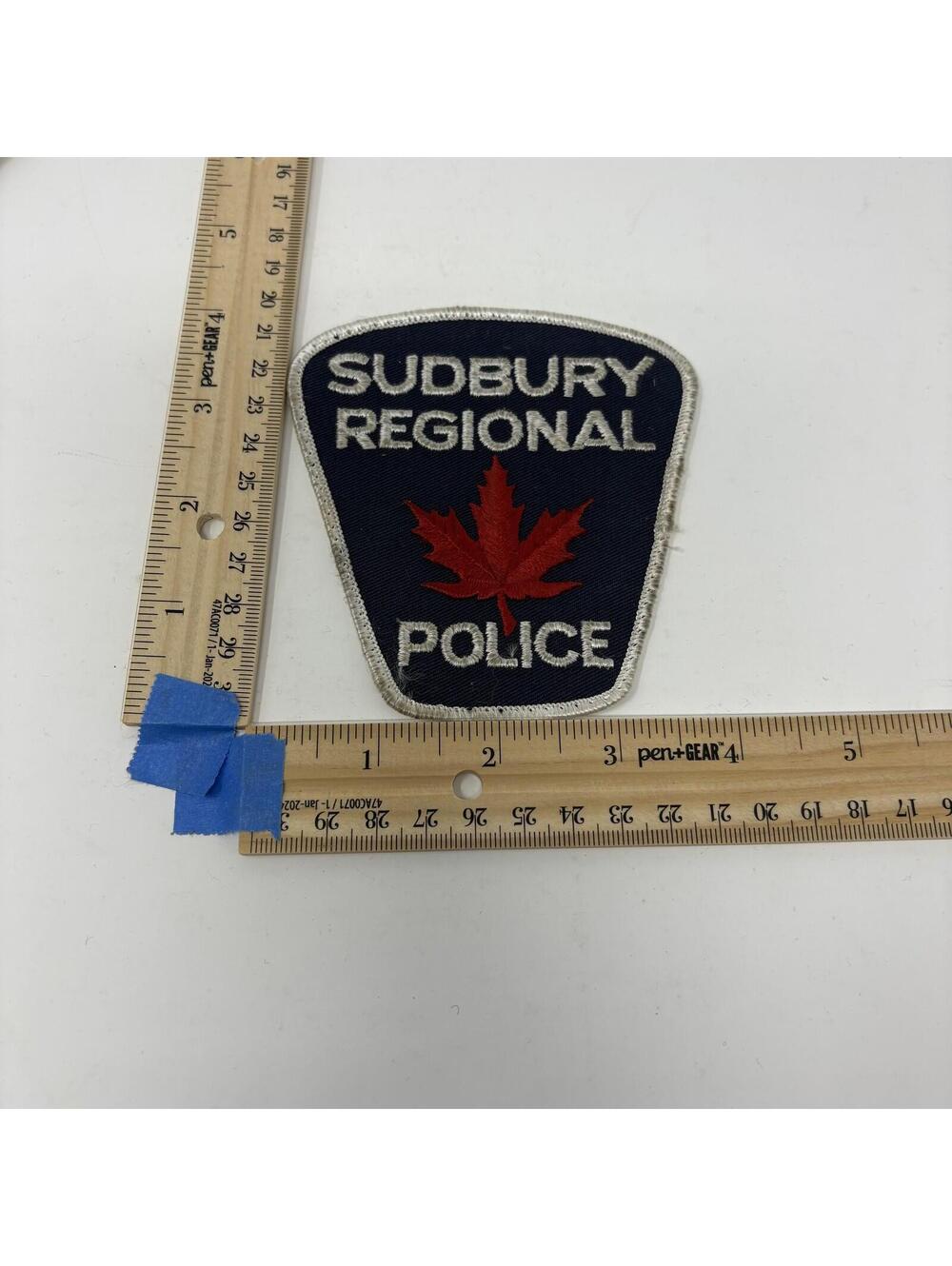 Sudbury Regional Police Patch Canada Maple Leaf Collectible Historical